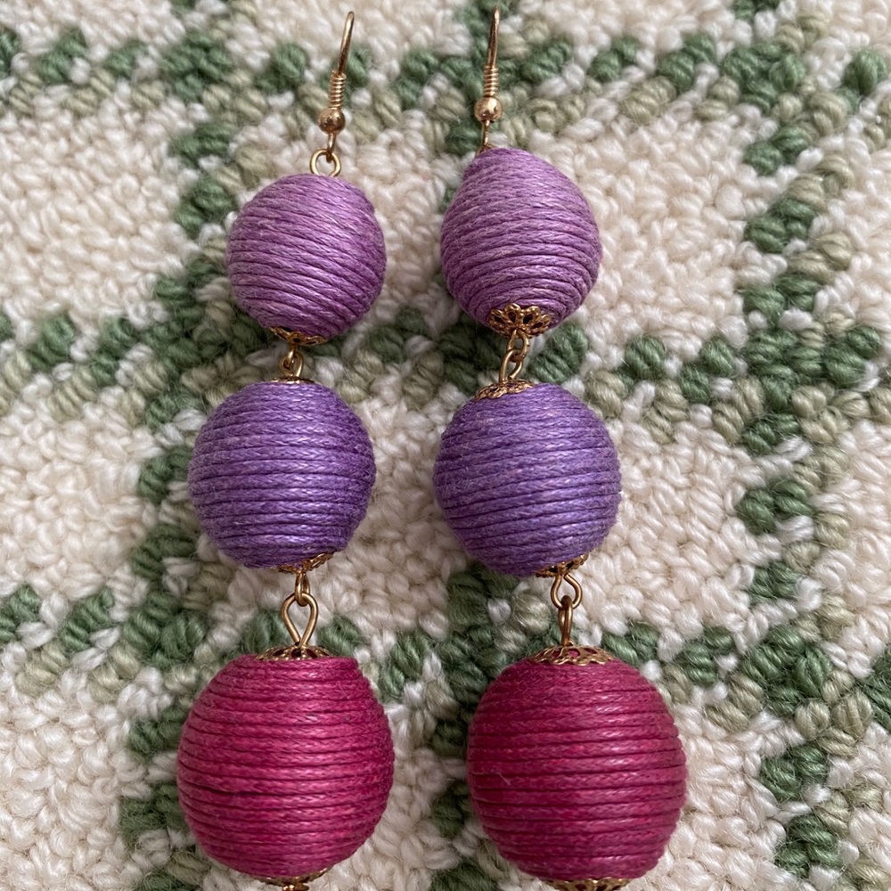 Purple tier babbled earrings